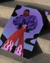 Purple Flame Modern Duvar Tablosu – Mor Fashion Figüratif Poster