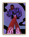 Purple Flame Modern Duvar Tablosu – Mor Fashion Figüratif Poster