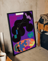 Purple Orbit Modern Duvar Tablosu – Mor Zeminli Abstract Kozmik Poster