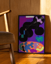 Purple Orbit Modern Duvar Tablosu – Mor Zeminli Abstract Kozmik Poster
