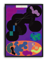 Purple Orbit Modern Duvar Tablosu – Mor Zeminli Abstract Kozmik Poster