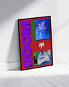 Purple Room Modern Duvar Tablosu – Kırmızı Mor Kolaj Poster