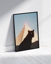 Pyramid Panther Modern Duvar Tablosu – Siyah Panter ve Piramit Poster