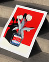 Red Bloom Bottle Modern Duvar Tablosu – Kırmızı Botanik Şişe Poster