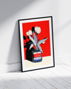 Red Bloom Bottle Modern Duvar Tablosu – Kırmızı Botanik Şişe Poster