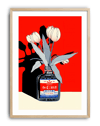 Red Bloom Bottle Modern Duvar Tablosu – Kırmızı Botanik Şişe Poster