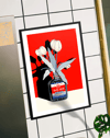 Red Bloom Bottle Modern Duvar Tablosu – Kırmızı Botanik Şişe Poster