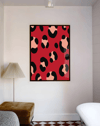 Red Leopard Modern Duvar Tablosu – Kırmızı Siyah Desenli Poster