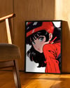 Red Rider Modern Duvar Tablosu – Kırmızı Anime Figüratif Poster