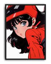 Red Rider Modern Duvar Tablosu – Kırmızı Anime Figüratif Poster