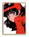 Red Rider Modern Duvar Tablosu – Kırmızı Anime Figüratif Poster
