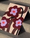 Retro Bloom Kahverengi Lila Soyut Çiçek Duvar Tablosu