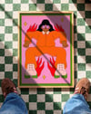 Roller Heat Modern Duvar Tablosu - Pembe Turuncu Figüratif Poster