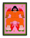 Roller Heat Modern Duvar Tablosu - Pembe Turuncu Figüratif Poster