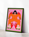 Roller Heat Modern Duvar Tablosu - Pembe Turuncu Figüratif Poster