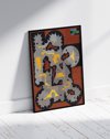 Rust Relic Modern Duvar Tablosu – Kahve Gri Abstract Kolaj Poster