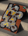 Rust Relic Modern Duvar Tablosu – Kahve Gri Abstract Kolaj Poster