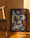 Rust Relic Modern Duvar Tablosu – Kahve Gri Abstract Kolaj Poster