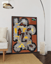 Rust Relic Modern Duvar Tablosu – Kahve Gri Abstract Kolaj Poster