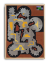Rust Relic Modern Duvar Tablosu – Kahve Gri Abstract Kolaj Poster