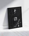 Shadow Lines Modern Duvar Tablosu – Siyah Gri Soyut Çizgi Poster