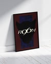 Shadow Room Modern Duvar Tablosu – Bordo Siyah Kedi Silüet Poster