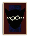 Shadow Room Modern Duvar Tablosu – Bordo Siyah Kedi Silüet Poster