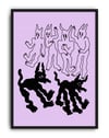 Shadow Spirits Modern Duvar Tablosu - Lila Siyah Sürreal Figüratif Poster