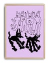 Shadow Spirits Modern Duvar Tablosu - Lila Siyah Sürreal Figüratif Poster