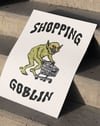 Shopping Goblin Yeşil Figüratif Duvar Tablosu - Krem Zeminli Tipografik Poster