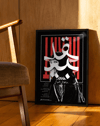 Silent Script Modern Duvar Tablosu – Siyah Kırmızı Arap Kaligrafi Poster