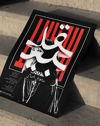 Silent Script Modern Duvar Tablosu – Siyah Kırmızı Arap Kaligrafi Poster