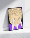 Silent Tears Modern Duvar Tablosu – Mor Figüratif İllüstrasyon Poster