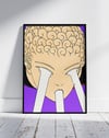 Silent Tears Modern Duvar Tablosu – Mor Figüratif İllüstrasyon Poster