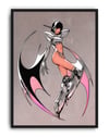 Silver Blade Modern Duvar Tablosu – Gri Pembe Cyberpunk Anime Poster