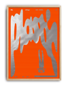 Silver Wings Modern Duvar Tablosu – Turuncu Gümüş Abstract Poster
