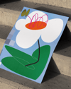 Soft Bloom Modern Duvar Tablosu – Mavi Yeşil Abstract Çiçek Poster