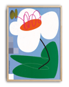 Soft Bloom Modern Duvar Tablosu – Mavi Yeşil Abstract Çiçek Poster