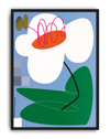 Soft Bloom Modern Duvar Tablosu – Mavi Yeşil Abstract Çiçek Poster