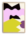 Soft Collision Pembe Yeşil Soyut Geometrik Duvar Tablosu