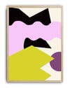 Soft Collision Pembe Yeşil Soyut Geometrik Duvar Tablosu