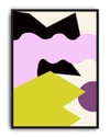 Soft Collision Pembe Yeşil Soyut Geometrik Duvar Tablosu