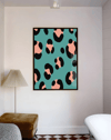 Soft Leopard Modern Duvar Tablosu – Turkuaz Siyah Desenli Poster