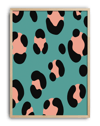 Soft Leopard Modern Duvar Tablosu – Turkuaz Siyah Desenli Poster
