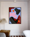Soft Orbit Modern Duvar Tablosu – Mavi Pembe Abstract Poster