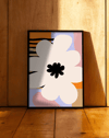 Soft Petal Krem Turuncu Soyut Çiçek Duvar Tablosu