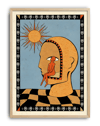 Solar Mind Modern Duvar Tablosu – Mavi Turuncu Sürreal Poster