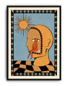 Solar Mind Modern Duvar Tablosu – Mavi Turuncu Sürreal Poster