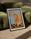 Solar Mind Modern Duvar Tablosu – Mavi Turuncu Sürreal Poster