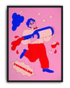 Sommelier Modern Duvar Tablosu - Pembe Kırmızı Şarap Figüratif Poster